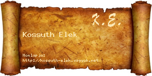 Kossuth Elek névjegykártya