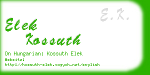 elek kossuth business card